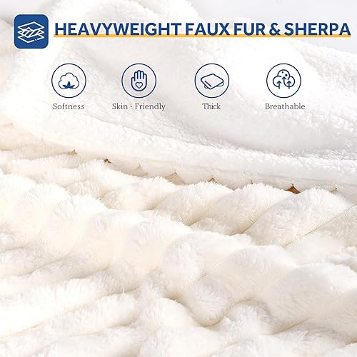 Miniatura 3 de SEALY Manta eléctrica tamaño matrimonial, manta eléctrica de felpa corta a cuadros y sherpa con 10 niveles de calefacción y apagado automático de 1