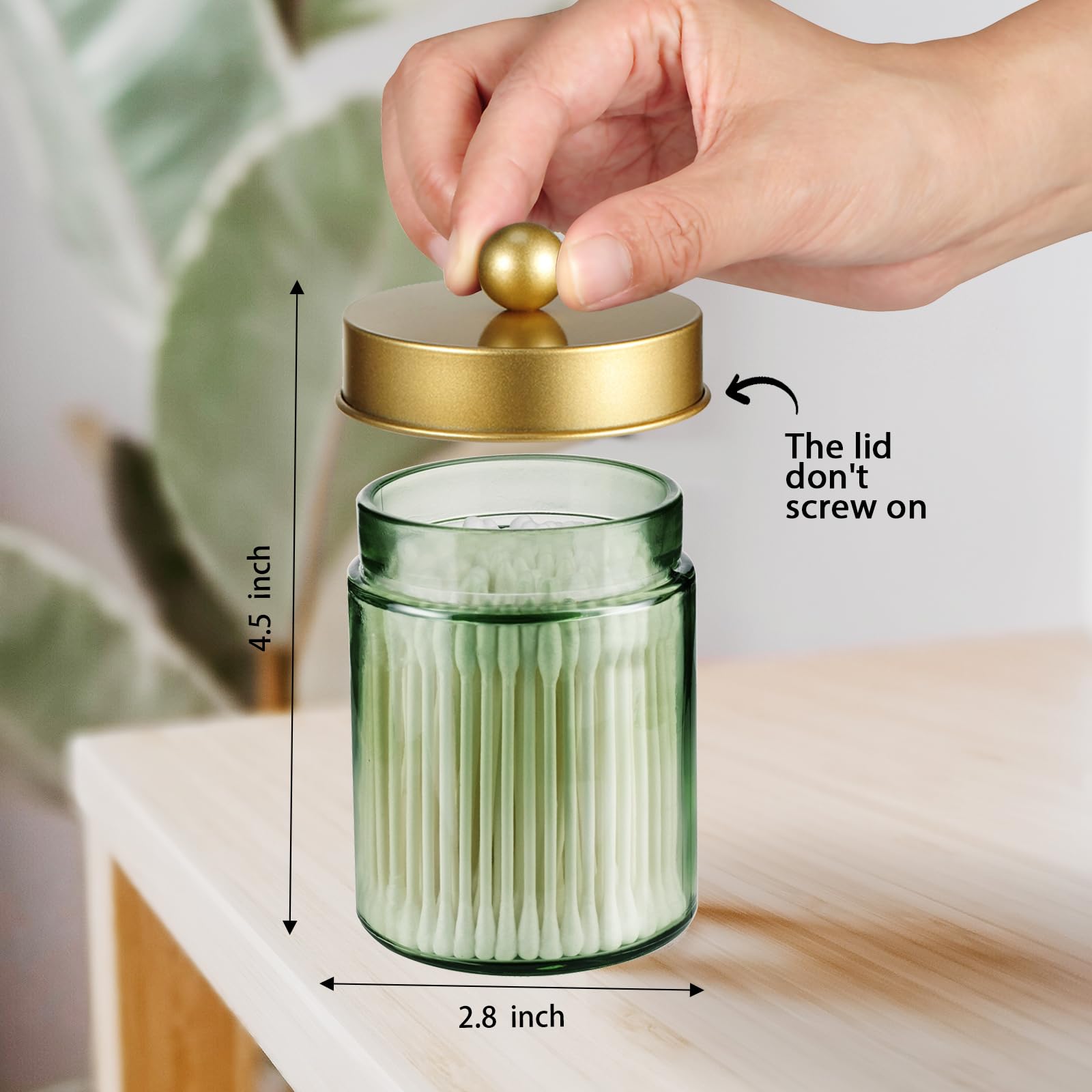 Green Glass Apothecary Jars - Farmhouse Decor -2 Green Glass Apothecary Jars - Farmhouse Decor -2
