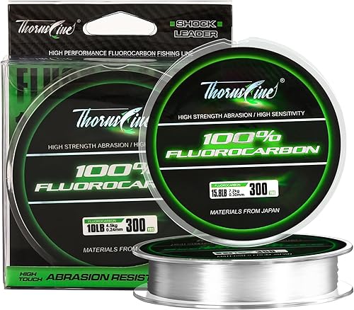 Línea de pesca de fluorocarbono 100% puro, material líder de primera calidad de Japón, alta resistencia, resistente a la abrasión, hundimiento
