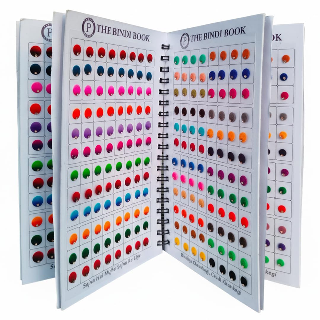 Perpaa Beauty Parvati Designer Bindi Book with Mirror – 960 Single Stone Bindis in Single & Dual Colour | Reusable Self-Adhesive Bindi for Women-image-10