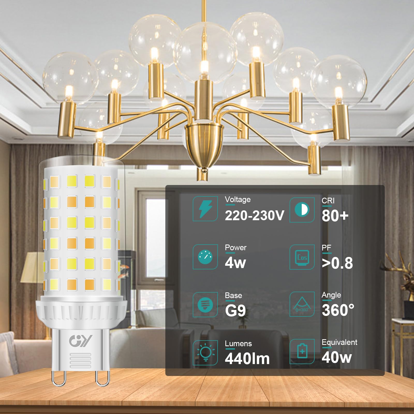 GY Alexa Glühbirne Smart Lampe G9,WLAN Lampe LED Kompatibel mit Alexa/Google Home 2.4 GHz,4W 440lm, Dimmbar Warmweiß-Kaltweiß und Mehrfarbige Birne, Kontrolle durch APP, 10 Stück