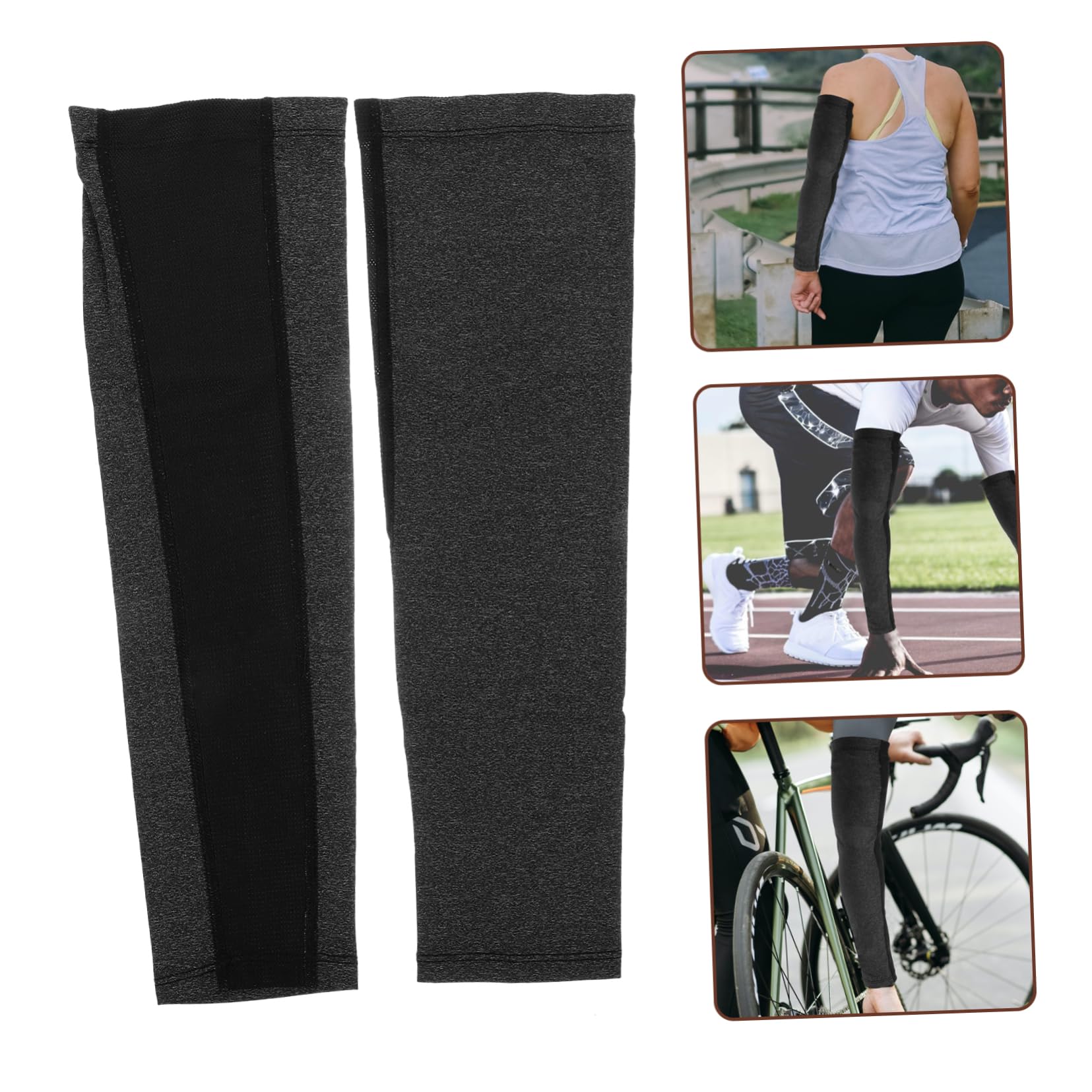 ibasenice Manga De Protección Solar Elástico Para Manga De Brazo Ultravioleta Manga Protectora Cubrir Hombres Mangas De Brazo Brazos Ciclismo Solar Apoyo Nylon Negro