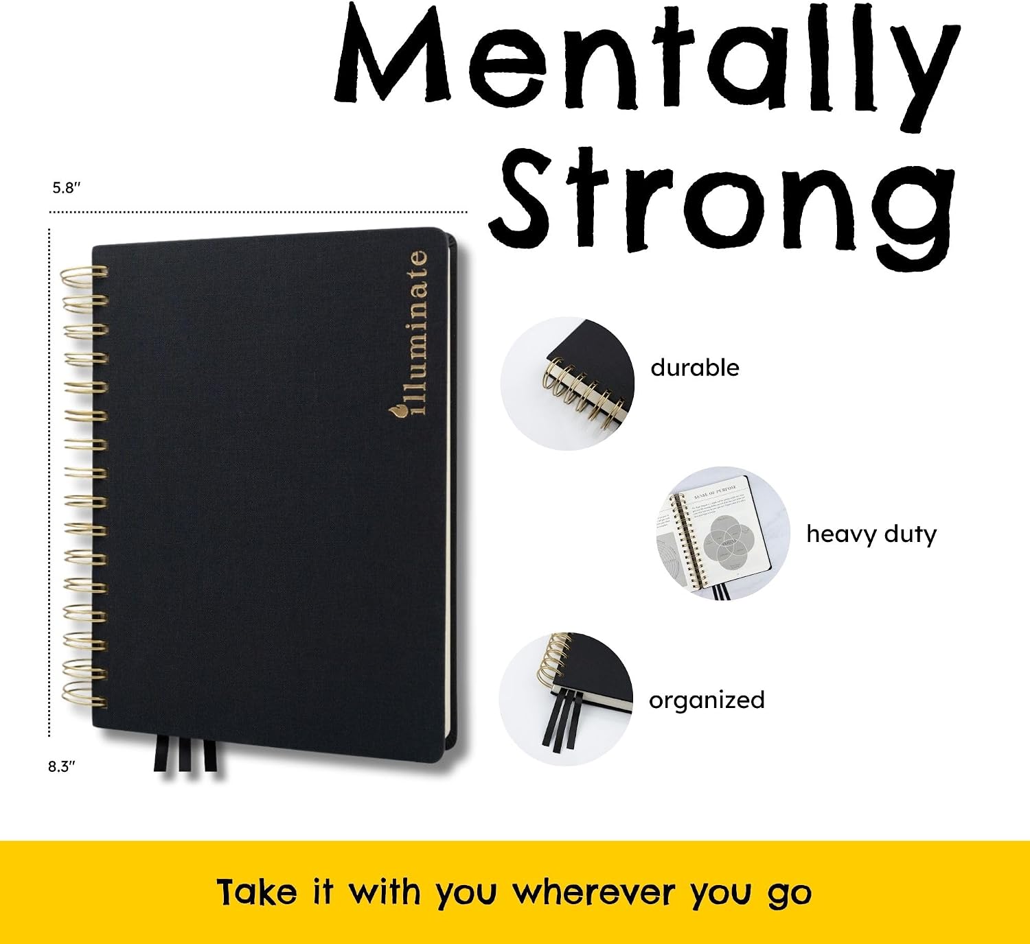 Journal for Men – Mental Health Men's Journal with Prompts for Mindfulness, Self Care, Gratitude & Anxiety Relief | Make a Happy Man w/this Gift | Spiral