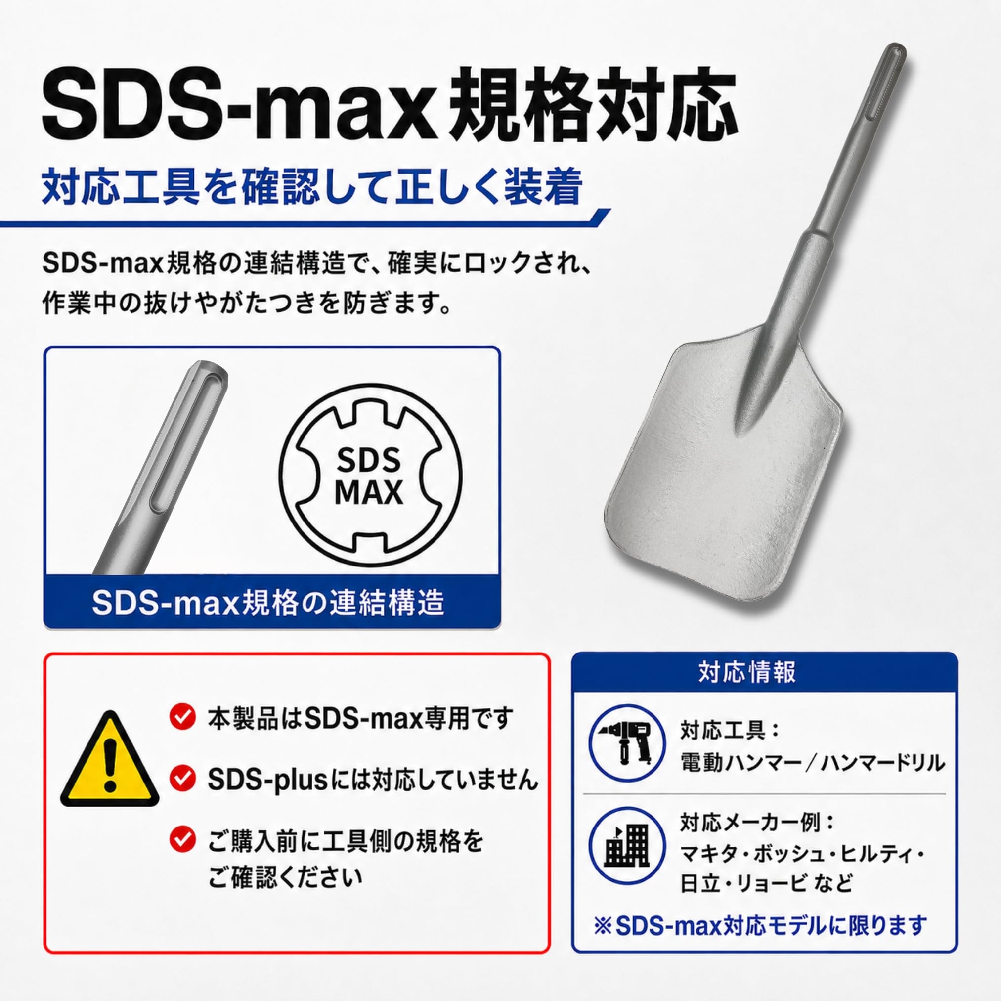 Amazon.co.jp: KERAGA 電動ハンマー用スコップ ハンマードリル SDS-max