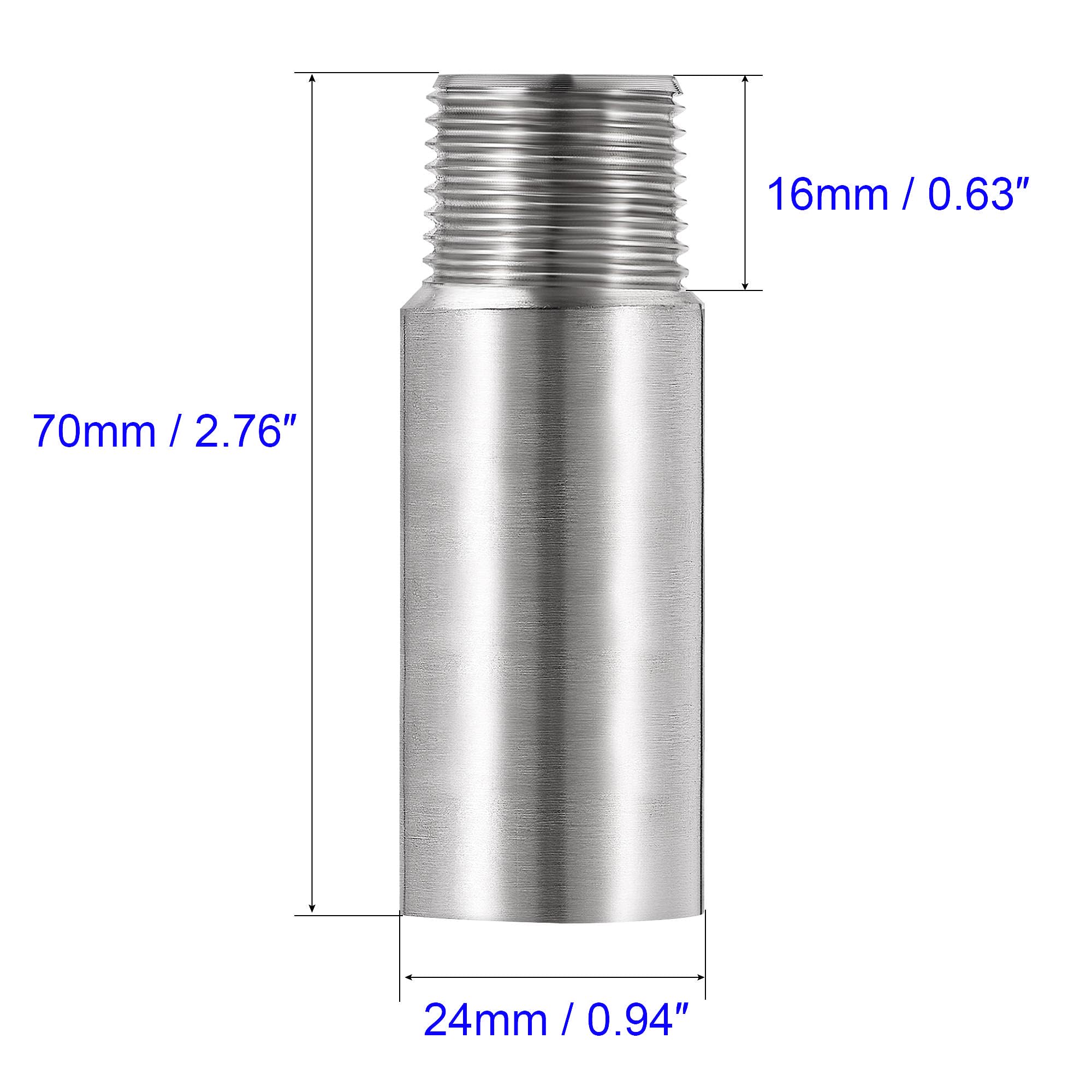 Unifizz Shower Head Extension Arm,70mm Shower Arm Extension Shower Head Extender 304 Stainless Steel 1/2PT Male to 1/2PT Female Thread - Image 2