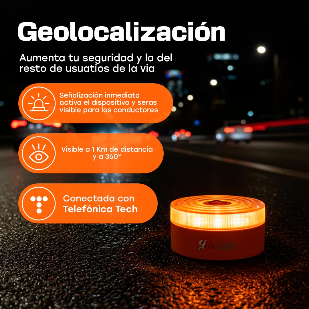 WEIDA Baliza V16 - Luz De Emergencia Geolocalizable | Modelo F168 | Baliza para Coche Homologada DGT | Base Magnética, Pilas Alcalinas 9V, Autonomía Máx 2 Horas | Resistencia al Agua IP54 (PACK 1) — view 4
