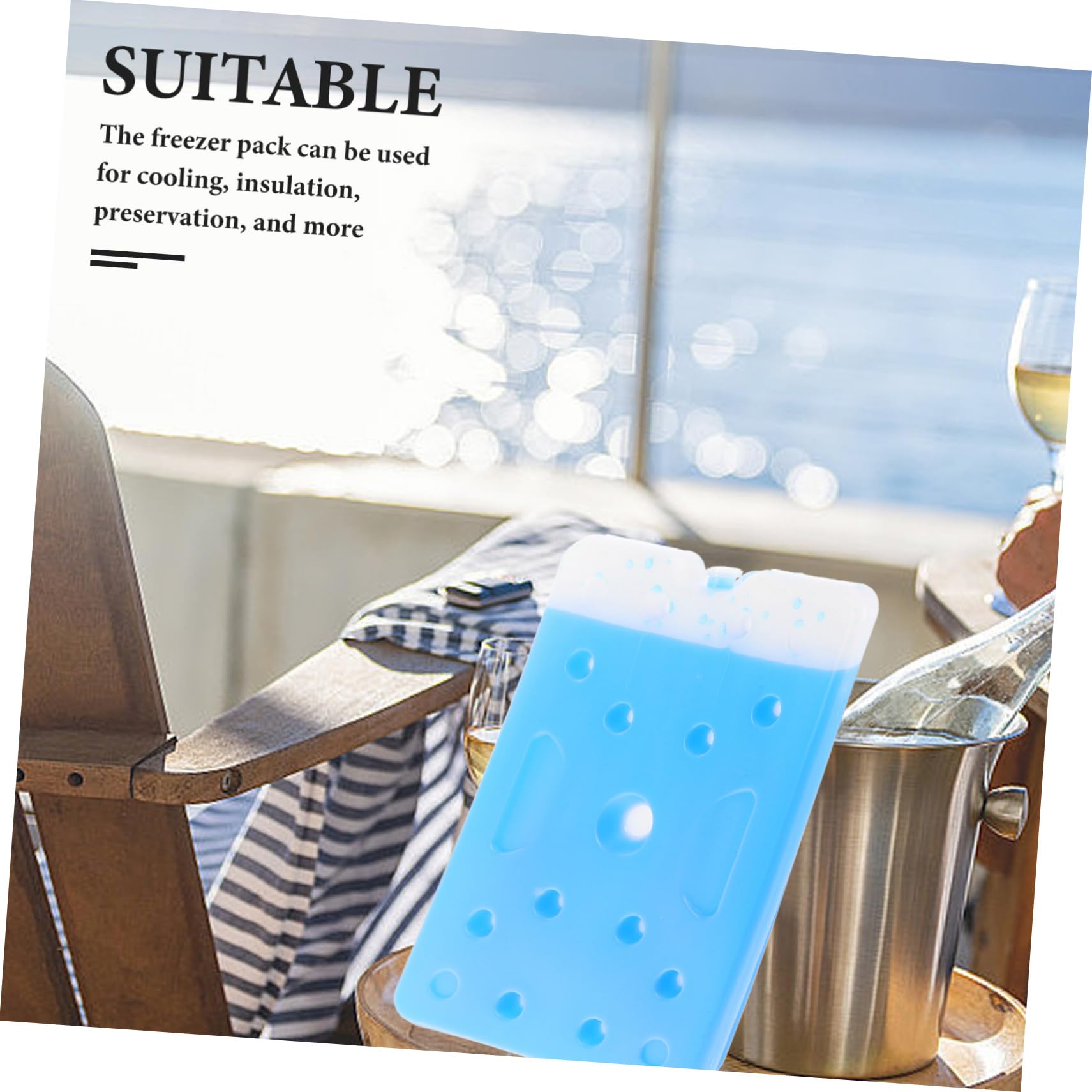 TOYANDONA Bloc de Glace Rigide Réutilisable pour Glacière 1500ml PE Bleu