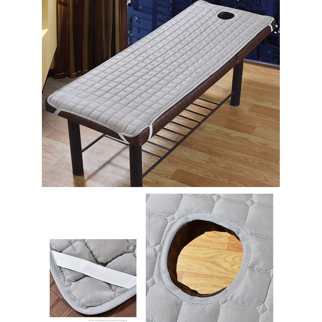 FASE Colchón para mesa de masaje con agujero, almohadilla de belleza, sin cojín, 185 x 70 cm, color gris