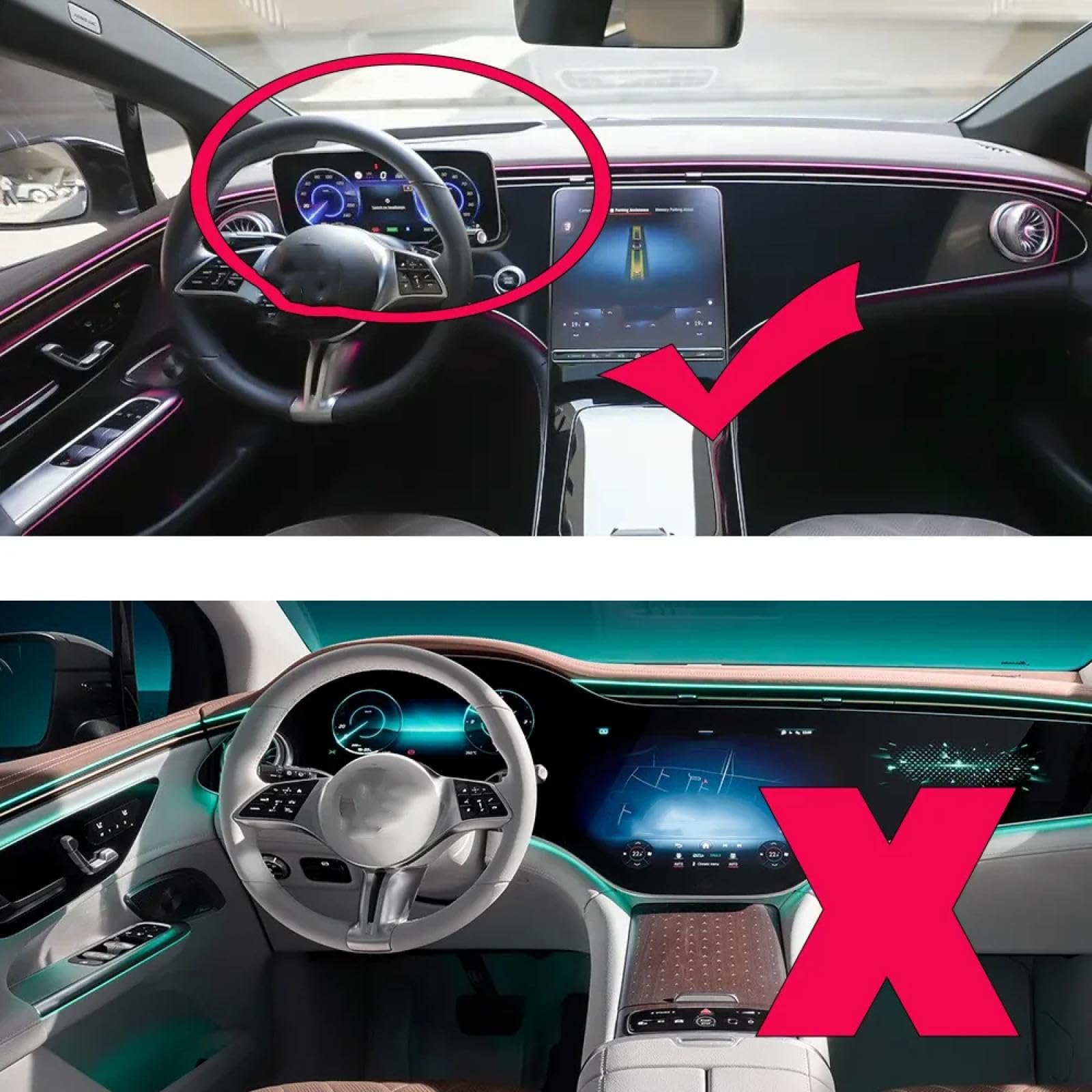 Soporte Móvil Coche para Mercedes-Benz EQE V295 X294/350 2023-2025, Soporte para teléfono móvil de Coche con Clip para Rejilla de ventilación del Aire Acondicionado LHD