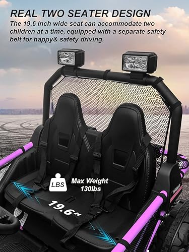 Miniatura 2 de OTTARO Vehículos UTV de 24 V y 10 AH de 2 plazas, vehículos eléctricos para niños, marco de metal, ruedas EVA, motores potentes de 200 W, 20