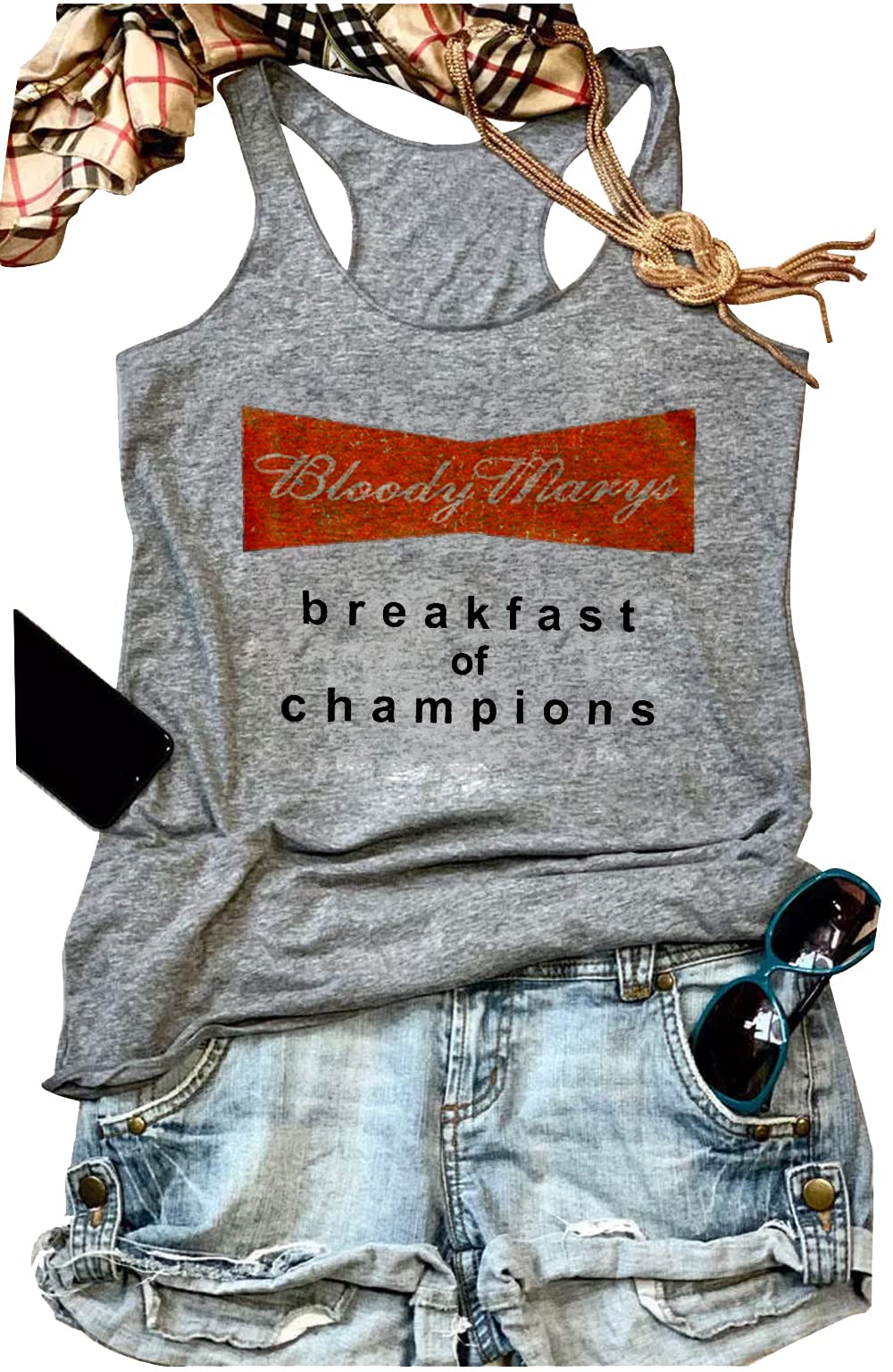 LANMERTREEWomen Funny Letter Tank Top Graphic Vest T-Shirt Summer Casual Tee Tops