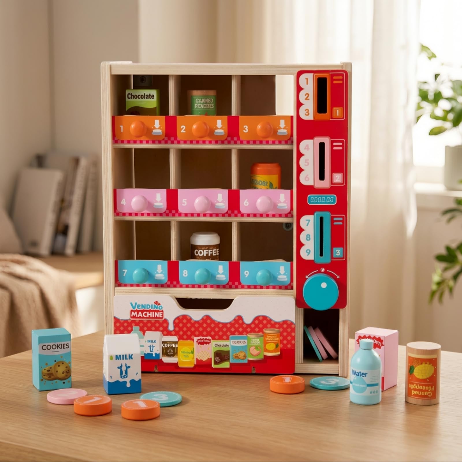 harayaa Máquina Expendora Educativo | Infantil, Máquina Expendora con Monedas Juguete, Didáctico, para Casa, Niños