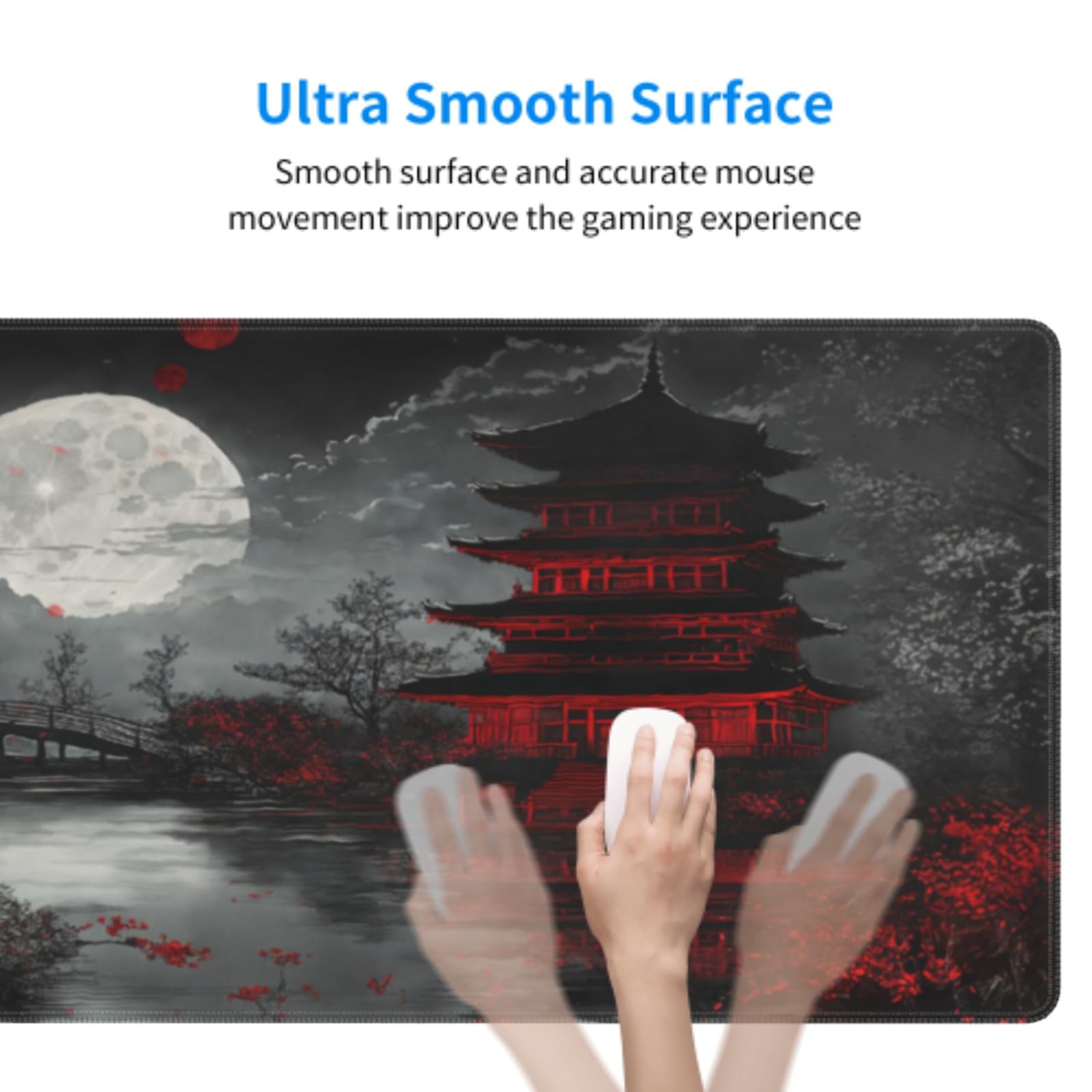 Amazon.com: Japanese Mouse Pad XXL 31.5 X 11.8 Inch Black Red