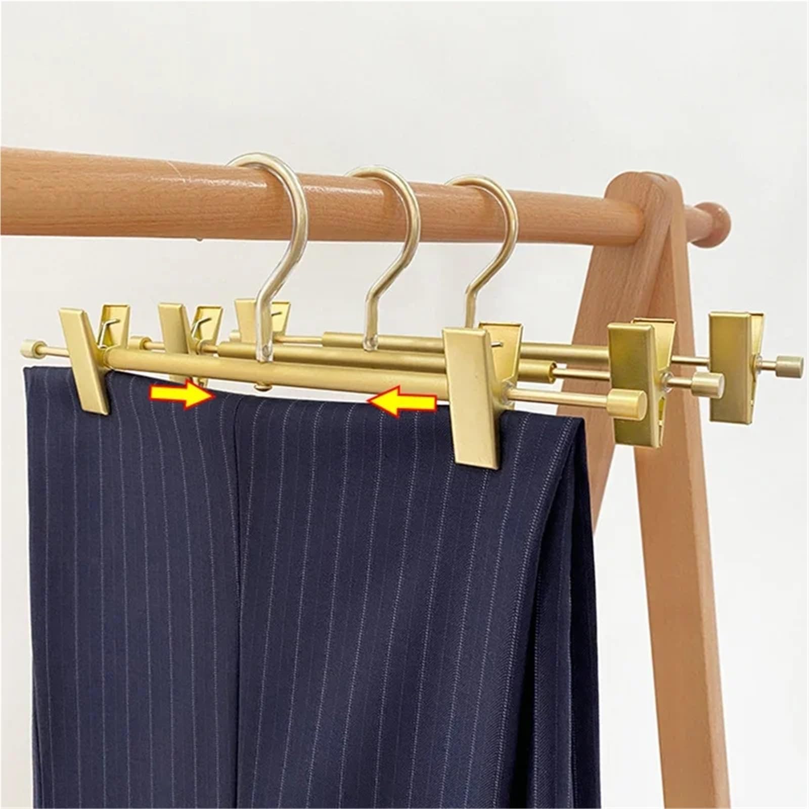 Hosenbügel Hosenbügel aus Aluminium, Nicht abfärbender Rockbügel for Zuhause mit Clip, Metall-Hosenständer for Schrank-Organizer