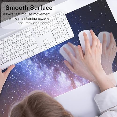 Miniatura 4 de QIYI - Alfombrilla grande para mouse y computadora, protector de piel sintética impermeable para escritorios, accesorios para escritura para
