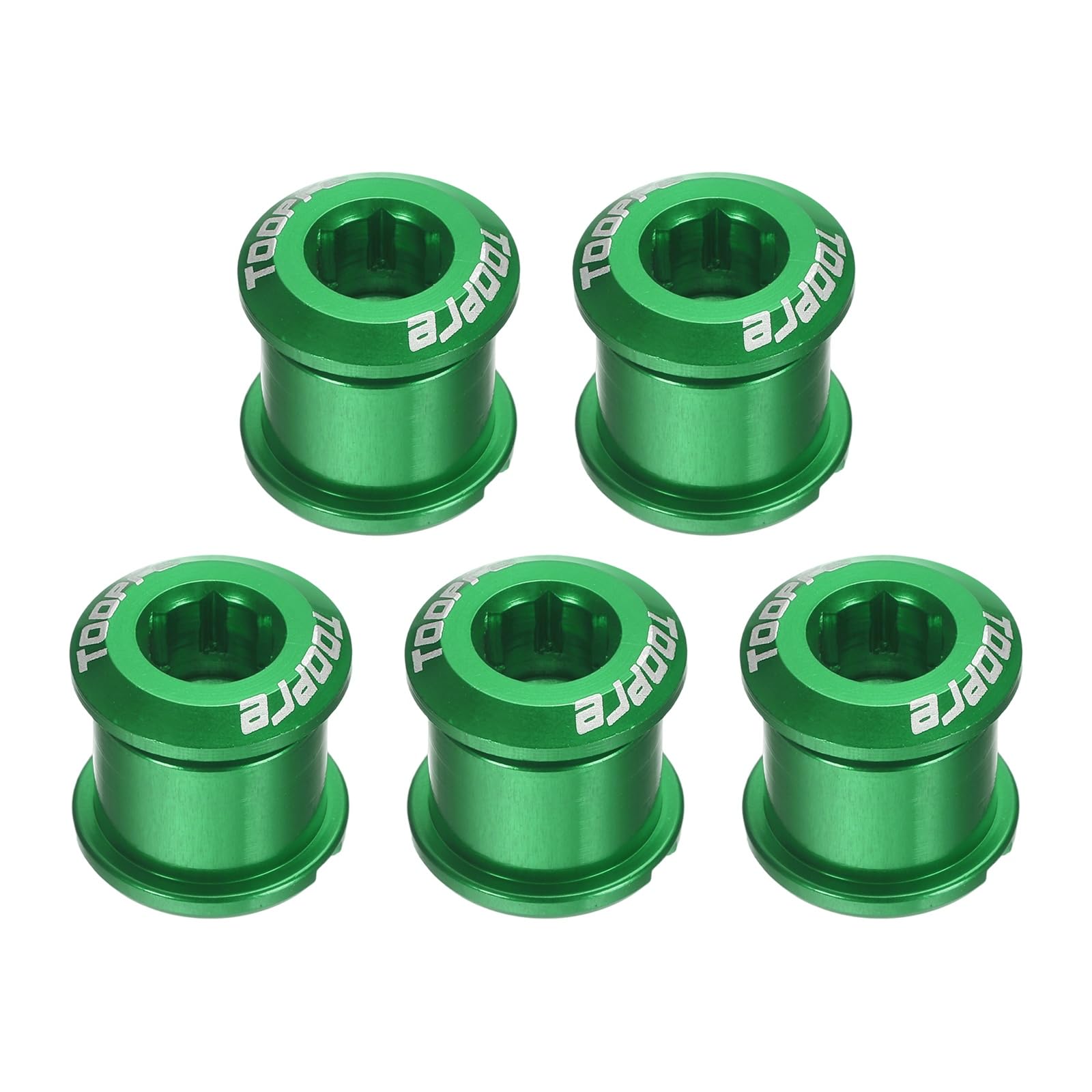 Lot De 5 Vis Et écrous Pour Plateau De Pédalier M8 – Alliage Aluminium Anodisé Vert – Pour Vélo De Route, VTT, BMX – CNC De Précision