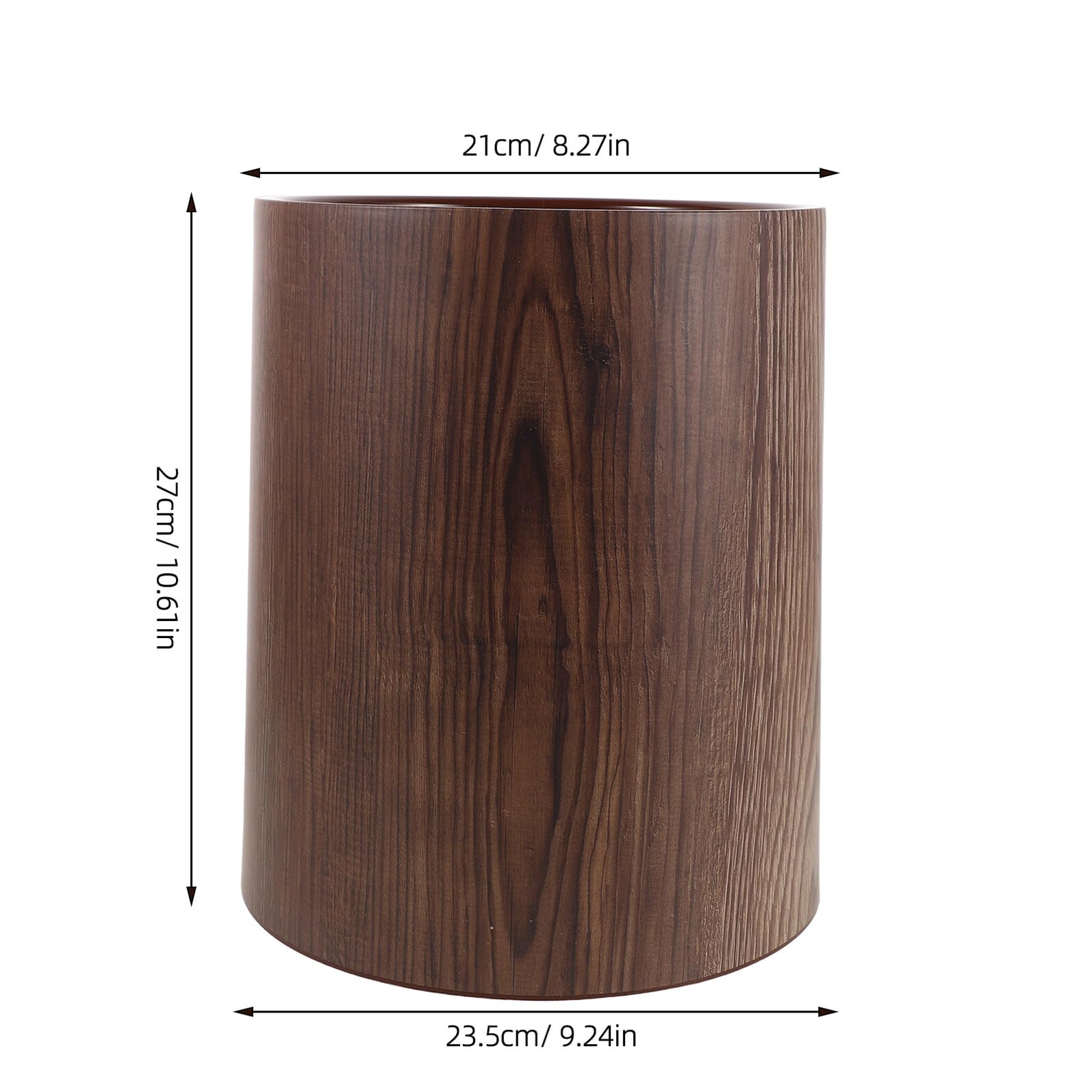 Cestino della Spazzatura Retrò Venature Legno Cestino per la Carta da Bagno con Coperchio Ribaltabile Antiodore Grande Capacità per Ufficio Soggiorno e Cucina