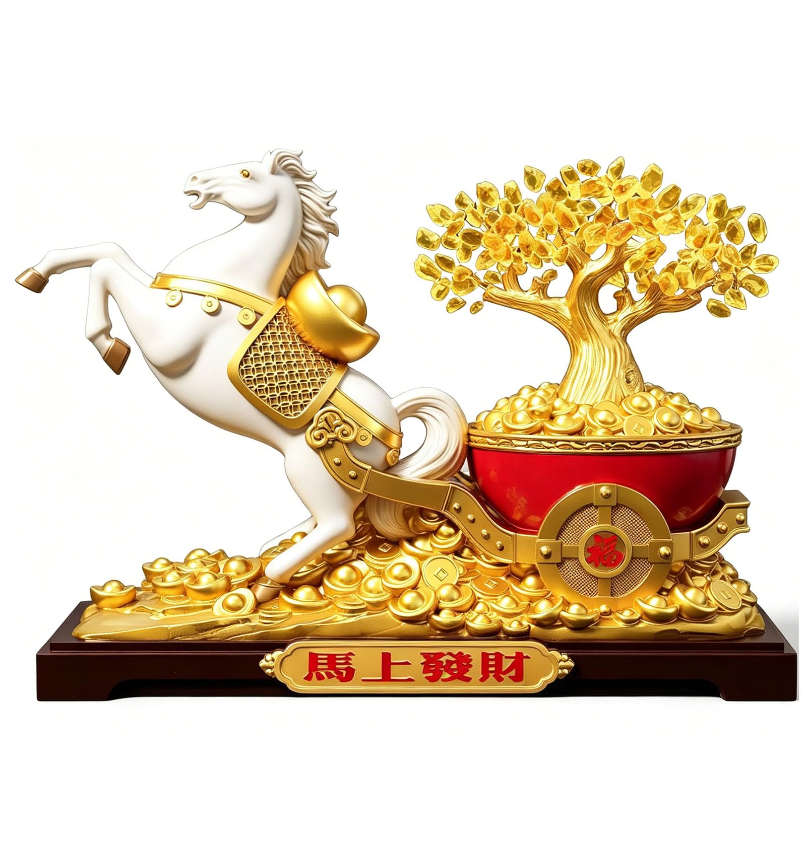 Feng Shui Horse Statue, Small Figurine Chinese New Year, Office Desk Decor
