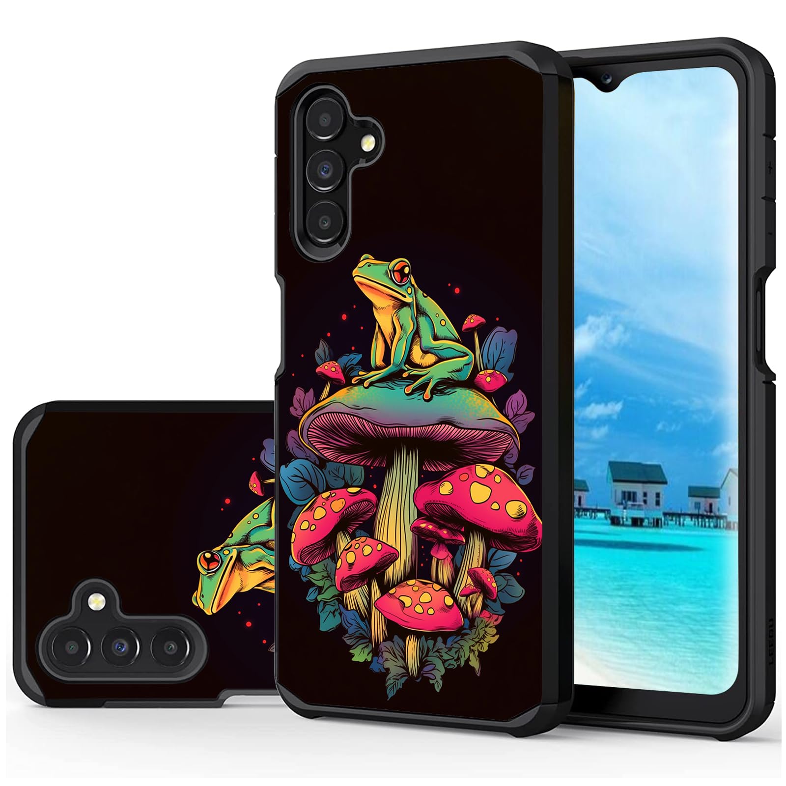 FDHHKJUKO for Samsung Galaxy A14 5G Case, Hybrid Shock Proof Duty Dual Layer Protective Cover Case for Samsung Galaxy A14 5G (2023),Frog Sitting