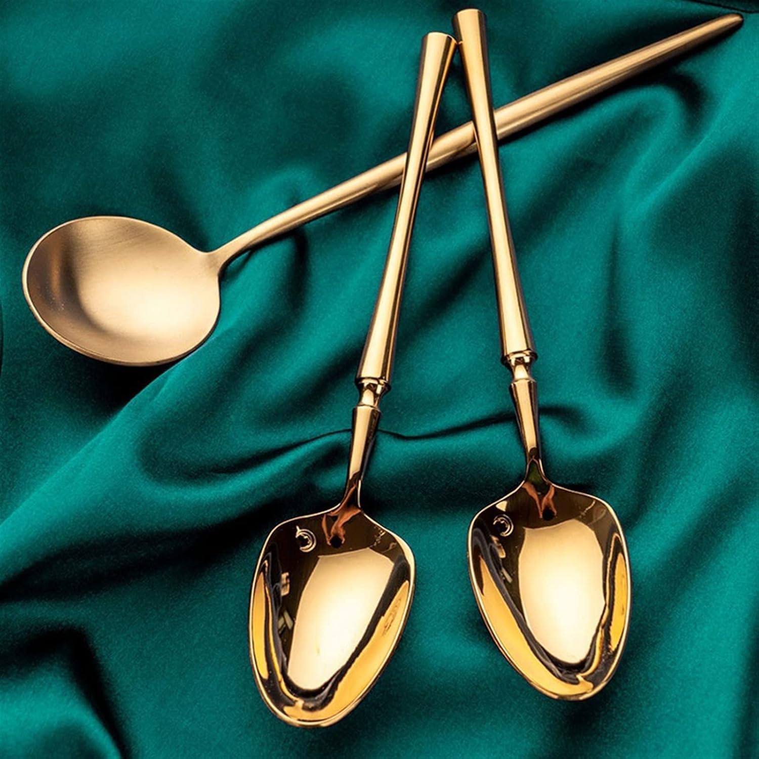 Chinese Soup Spoon, Light Luxury and Exquisite Long-Handled Spoon, 304 Stainless Steel Spoon 2pc