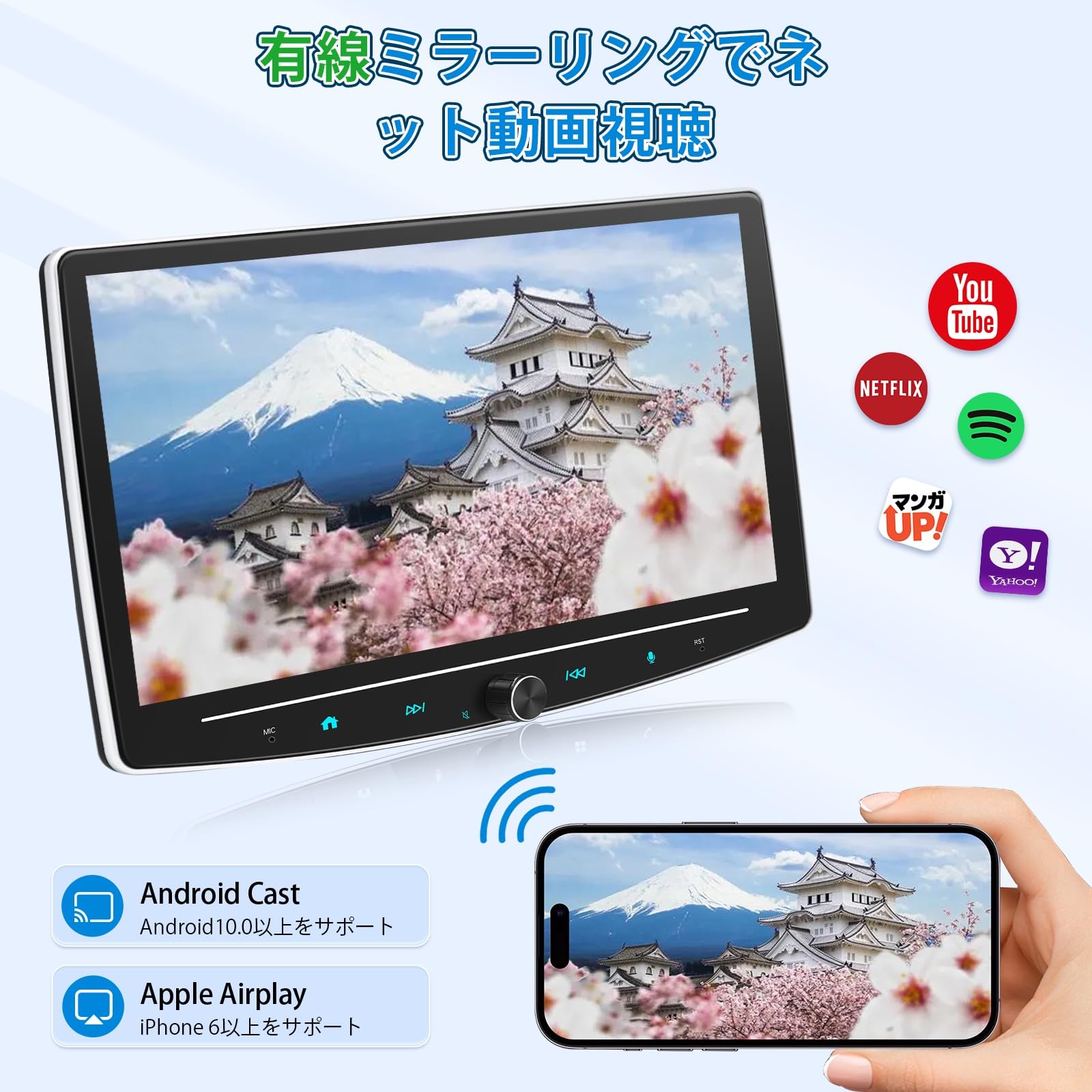 Amazon.co.jp: ディスプレイオーディオ 10インチ 2din ノブ付きで操作