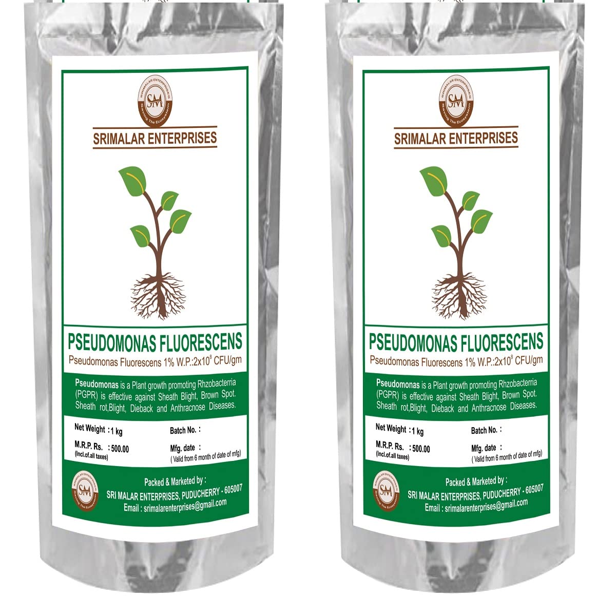 Organic Bio for Seeds and Plants Pseudomonas (900 gms) (pack of 2) by S M E-image-36