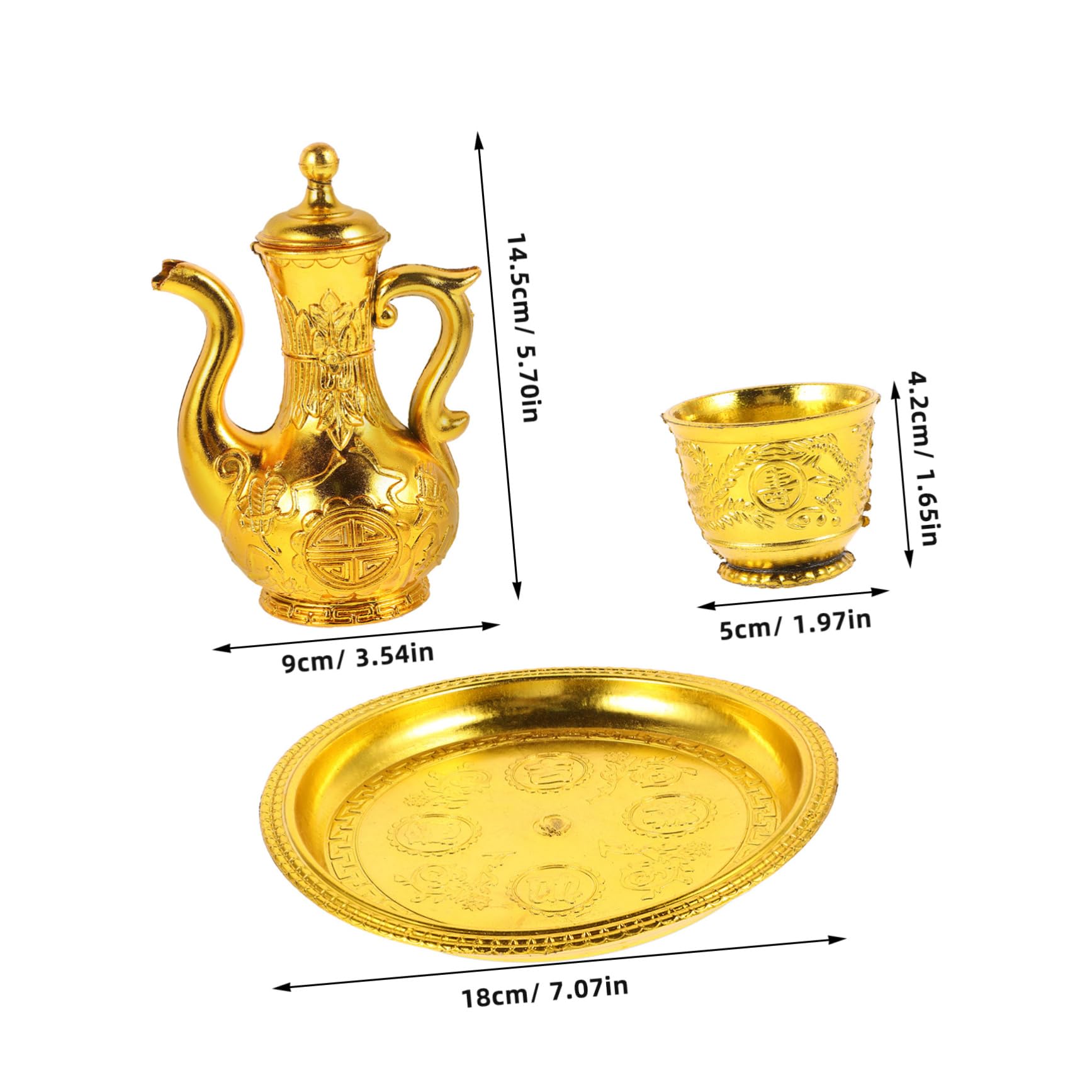 GRIRIW Wine Goblet Set with Offering Cups Plastic Cups for Rituals Tea or Wine Perfect for Altar Worship and Home Decor