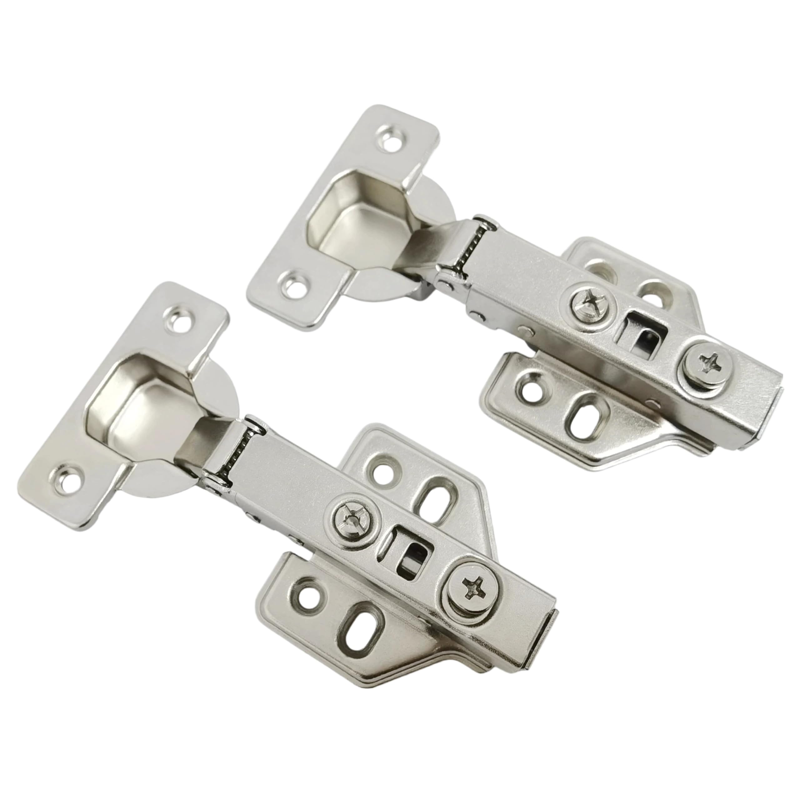 HS 4pcs 110 Degree Frameless Cabinet Door Concealed HingesFull OverlayNickel Plated