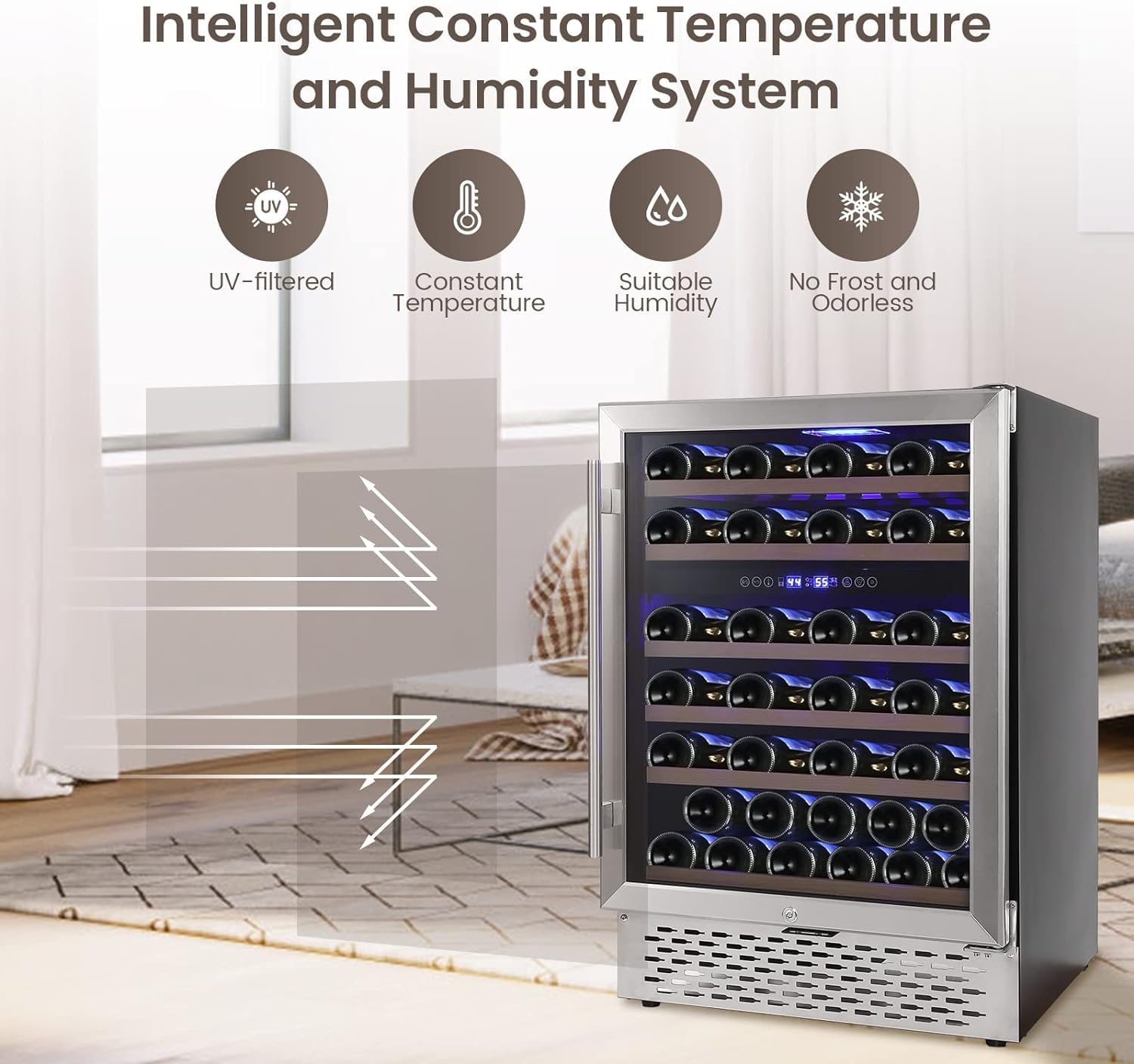 ●Nuwine Amazon.com: 51-Bottle Wine Cooler Dual Zone - 24