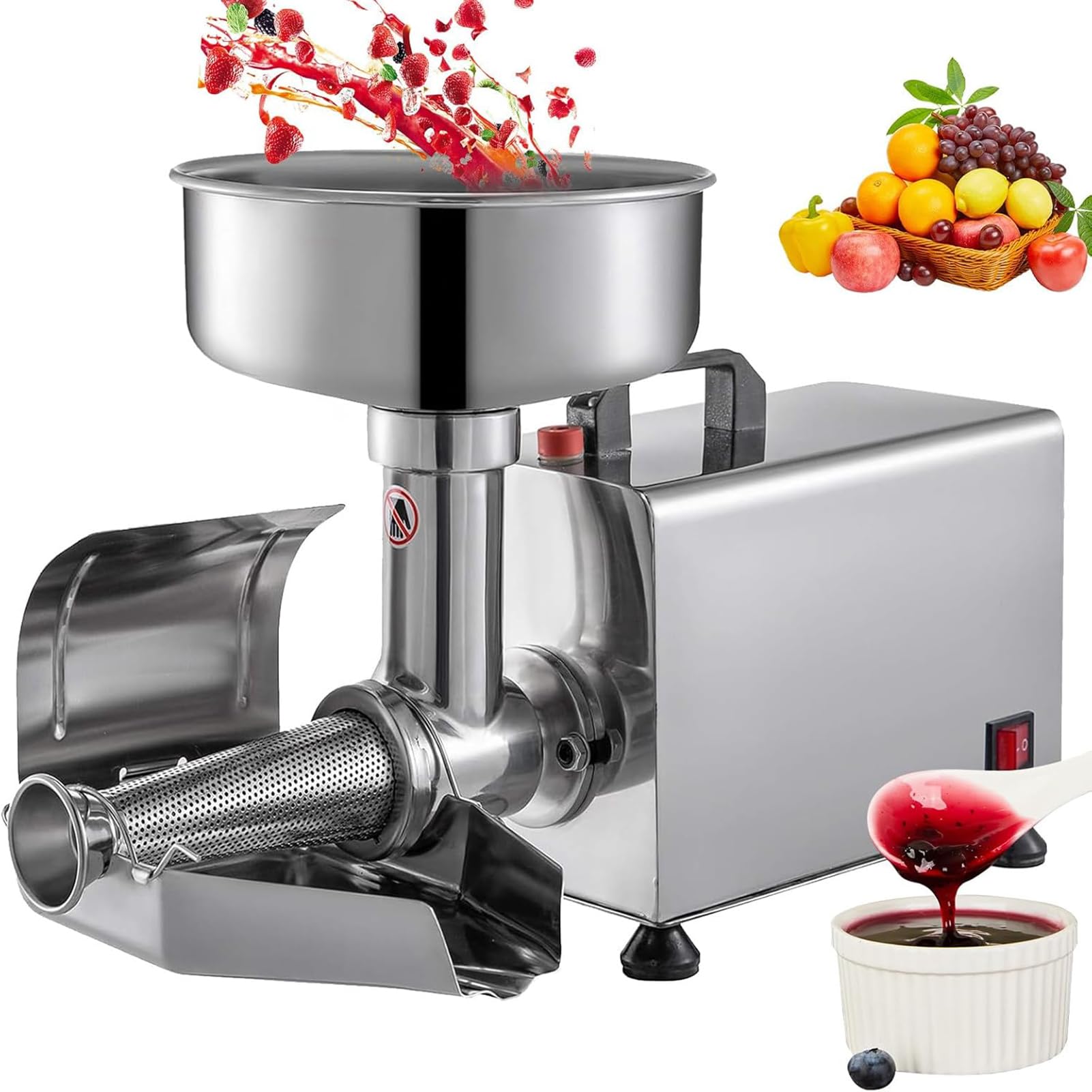 vanenferse Commercial Tomato Grinder, Electric Tomato Fruit Strainer Press Squeezer Jam Machine and Sauce Maker, 450W Food Mill for Sauces, Ideal for Tomato, Strawberry, Raspberry