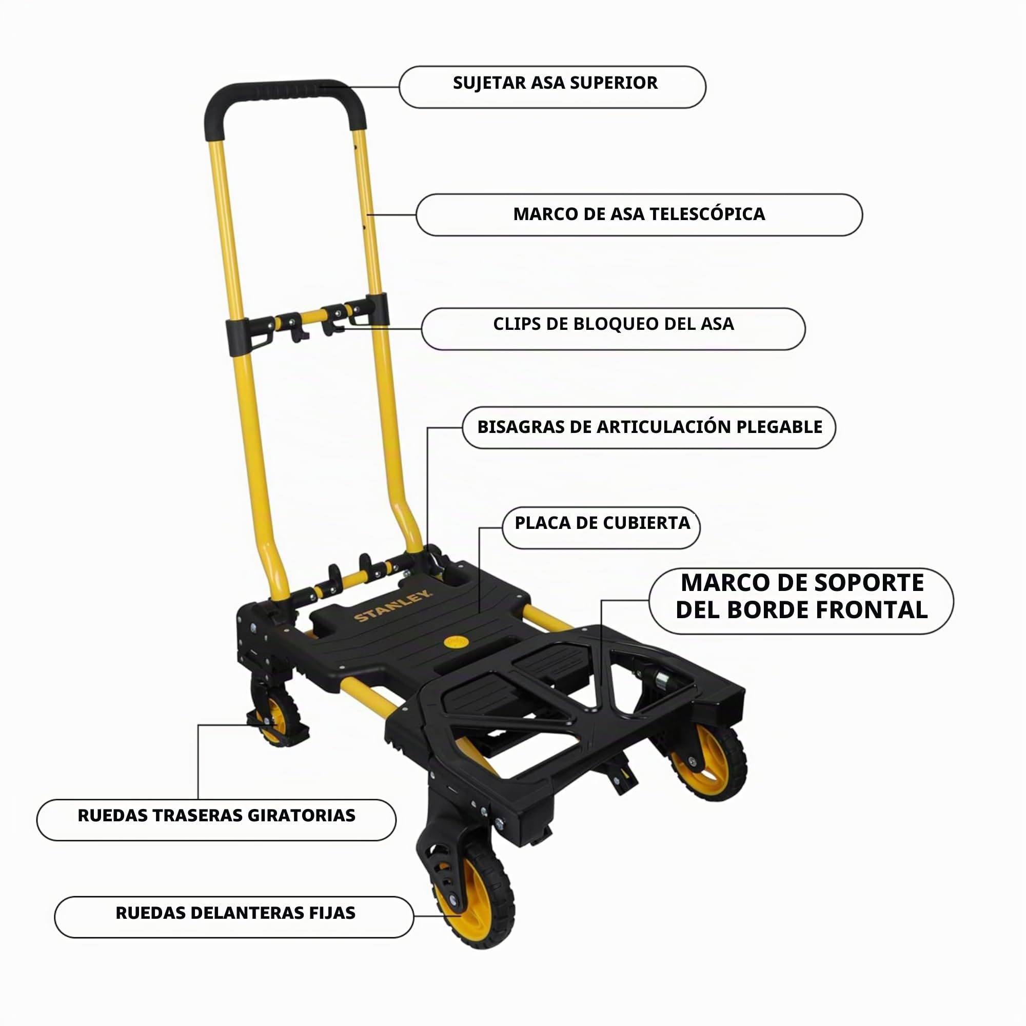 Stanley SXWTD-FT585 2-en-1 Carro y Caretilla Plegable 70kg 137kg Plástico/Acero