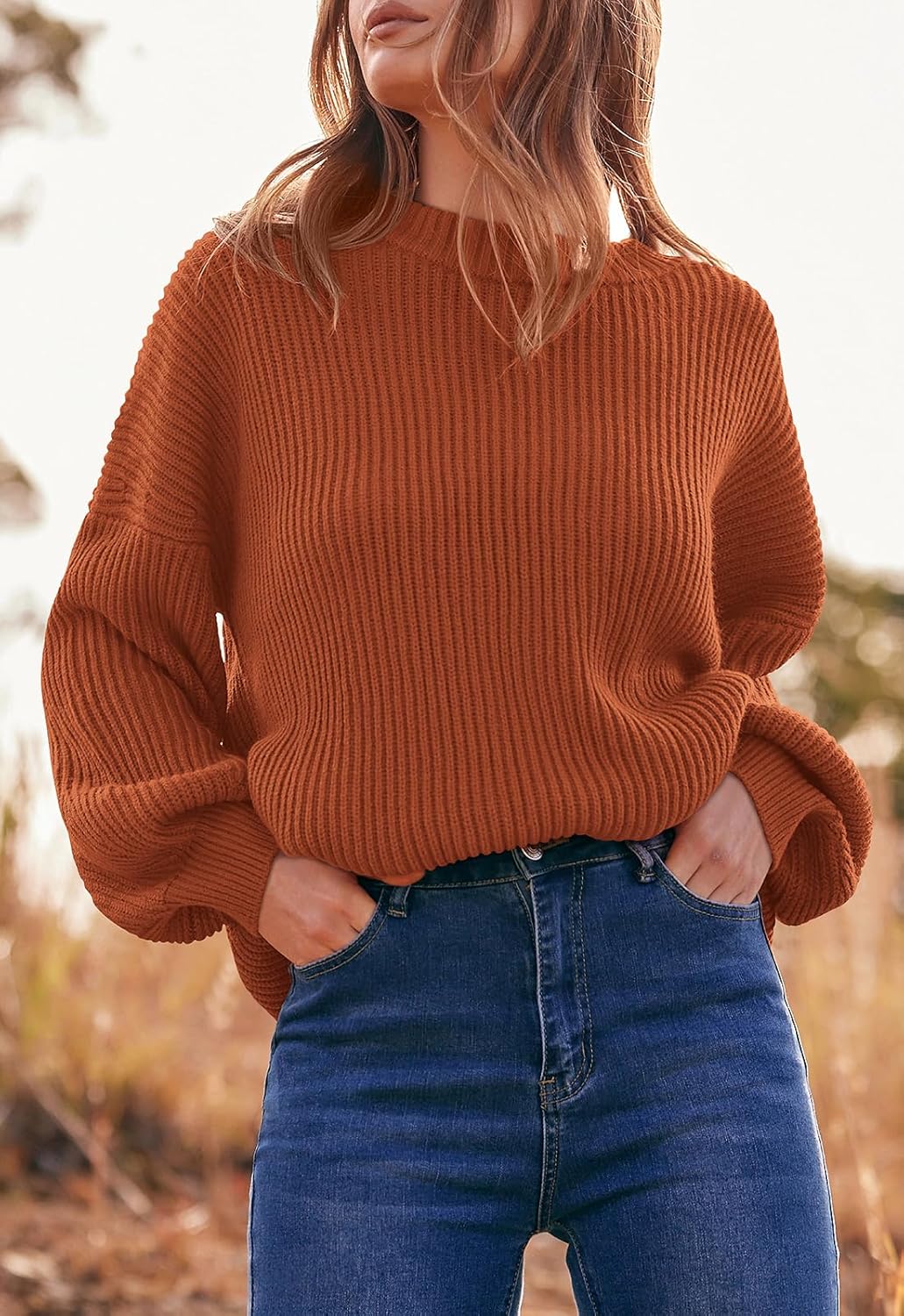 PRETTYGARDEN Womens Sweaters Spring 2026 Oversized Chunky Knitted Pullover Sweater Casual Long Sleeve Crewneck Cute Sweaters - Image 3