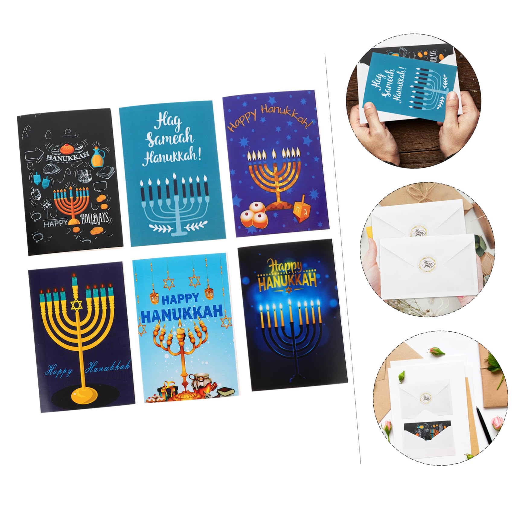 TEHAUX Cartes De Hanoukka Enveloppes Design Créatif Et Bénédiction