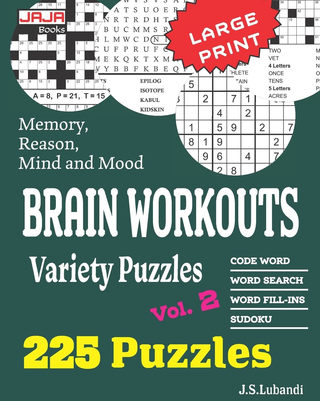 BRAIN WORKOUTS Variety Puzzles 2 (225 Mixed Puzzles in Large Print for Effective Brain Exercise.)