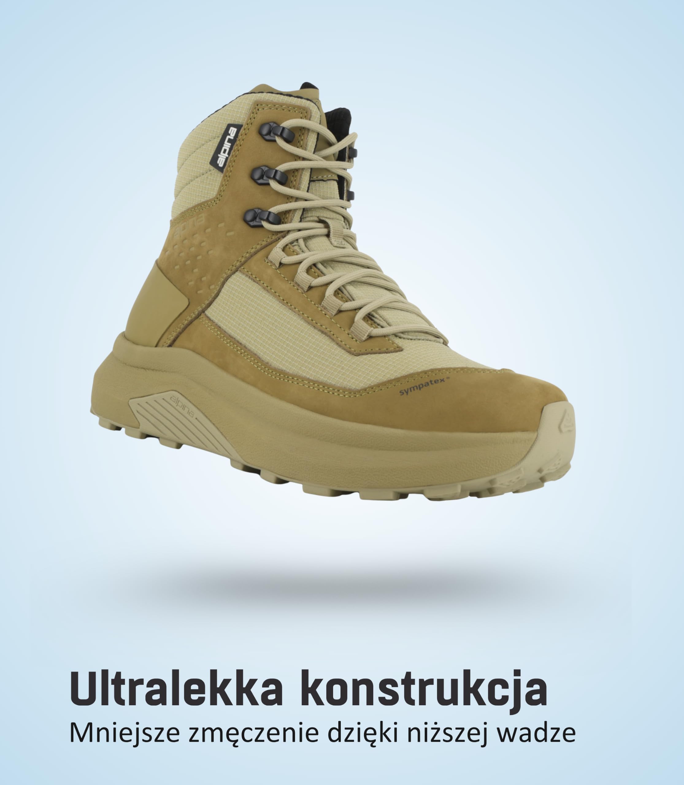 Alpina LYNX Buty Trekkingowe Męskie i Damskie | Wodoodporne Buty, Membraną Sympatex, Podeszwą Storm, Skóra & Ripstop, Do Polowania, Trekkingu i Trudnego Terenu