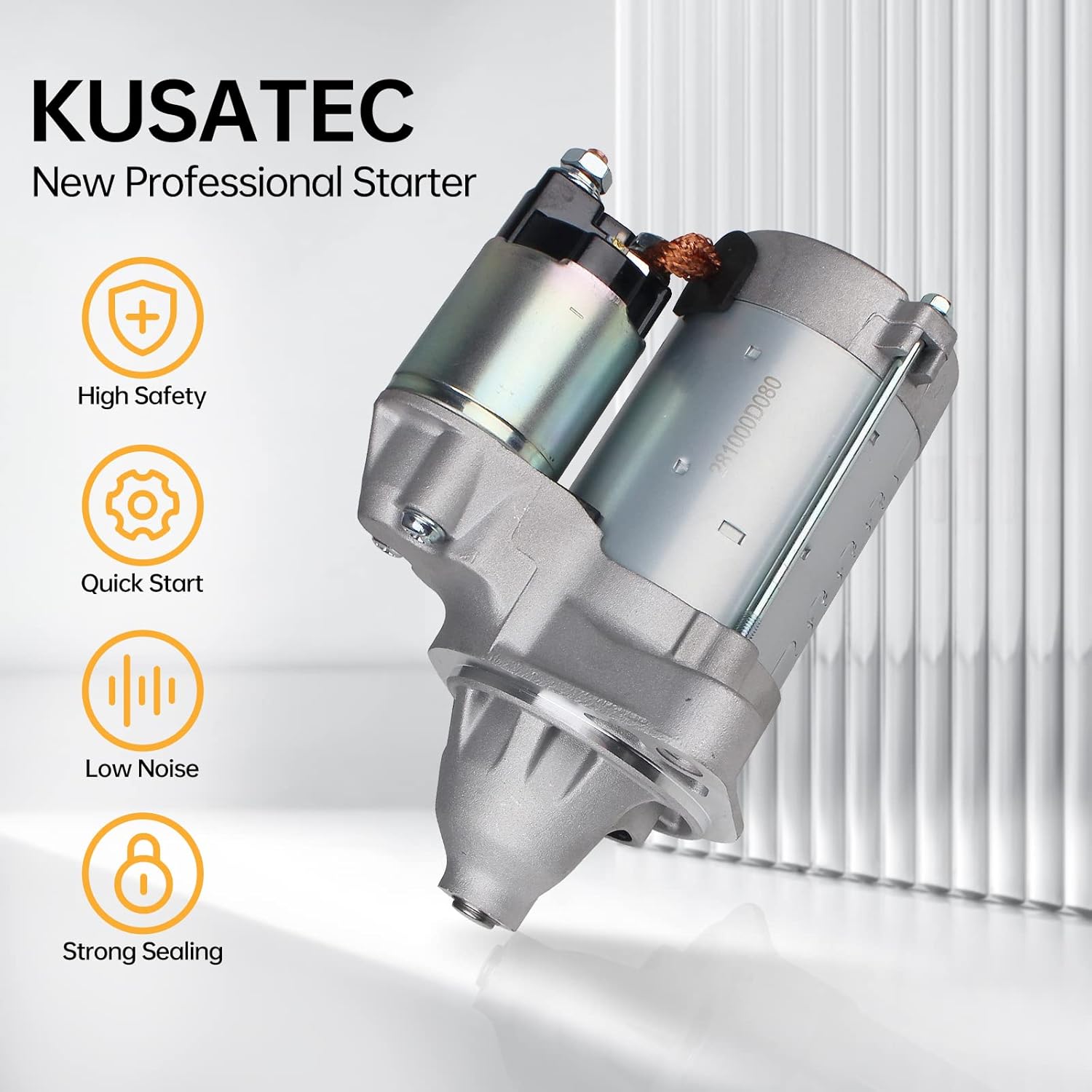 KUSATEC 17841 New Starter Fit for Toyota Corolla Matrix 2003-2008; Pontiac Vibe 2003-2008, 1.8L Engine, OE Replacement 281000D080