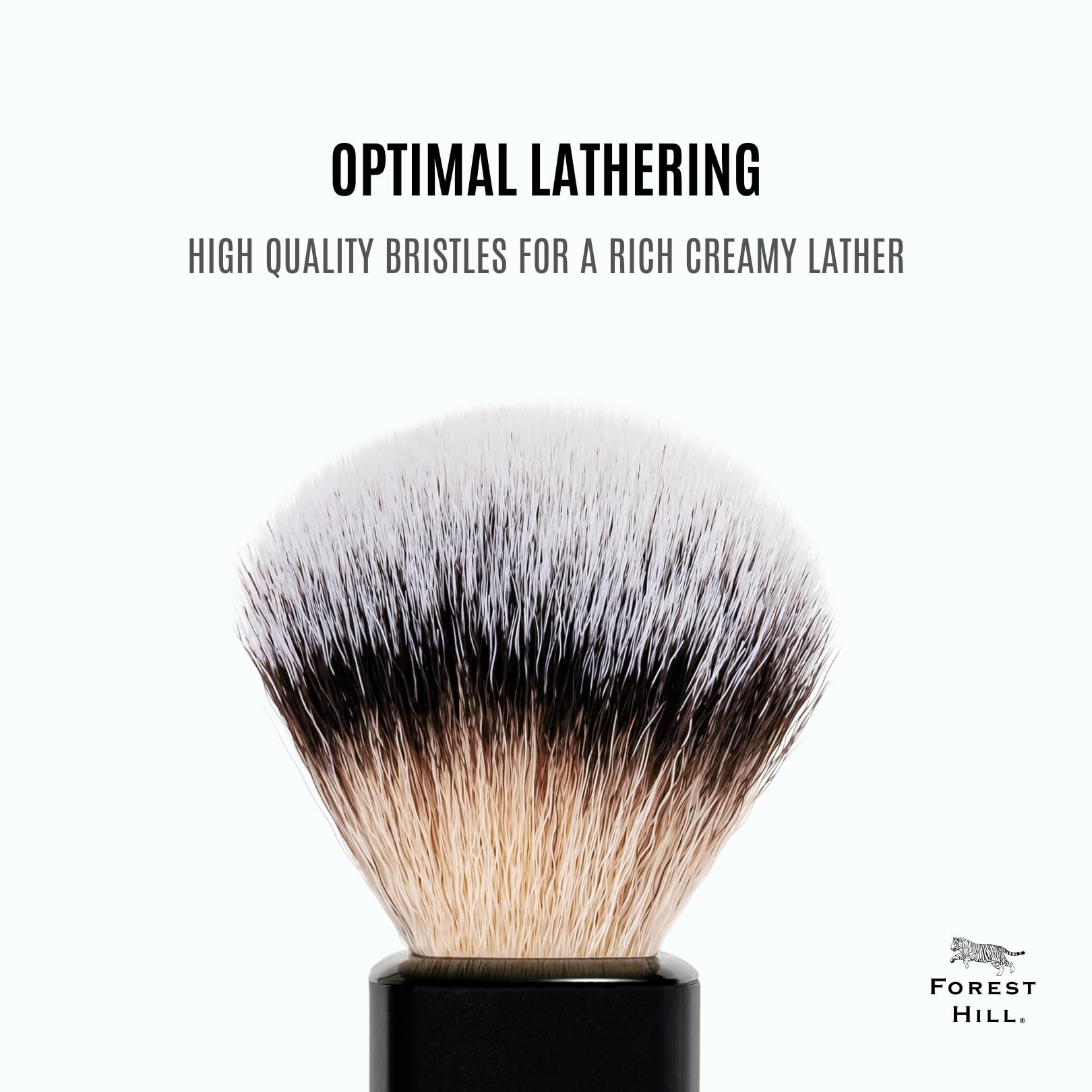Forest Hill Premium Lincoln Shaving Brush For Men, Super Soft Bristles & Ergonomic Design, Compact & Easy Grip, Ideal For Personal & Professional Salon (Black) - Image 4 thumbnail