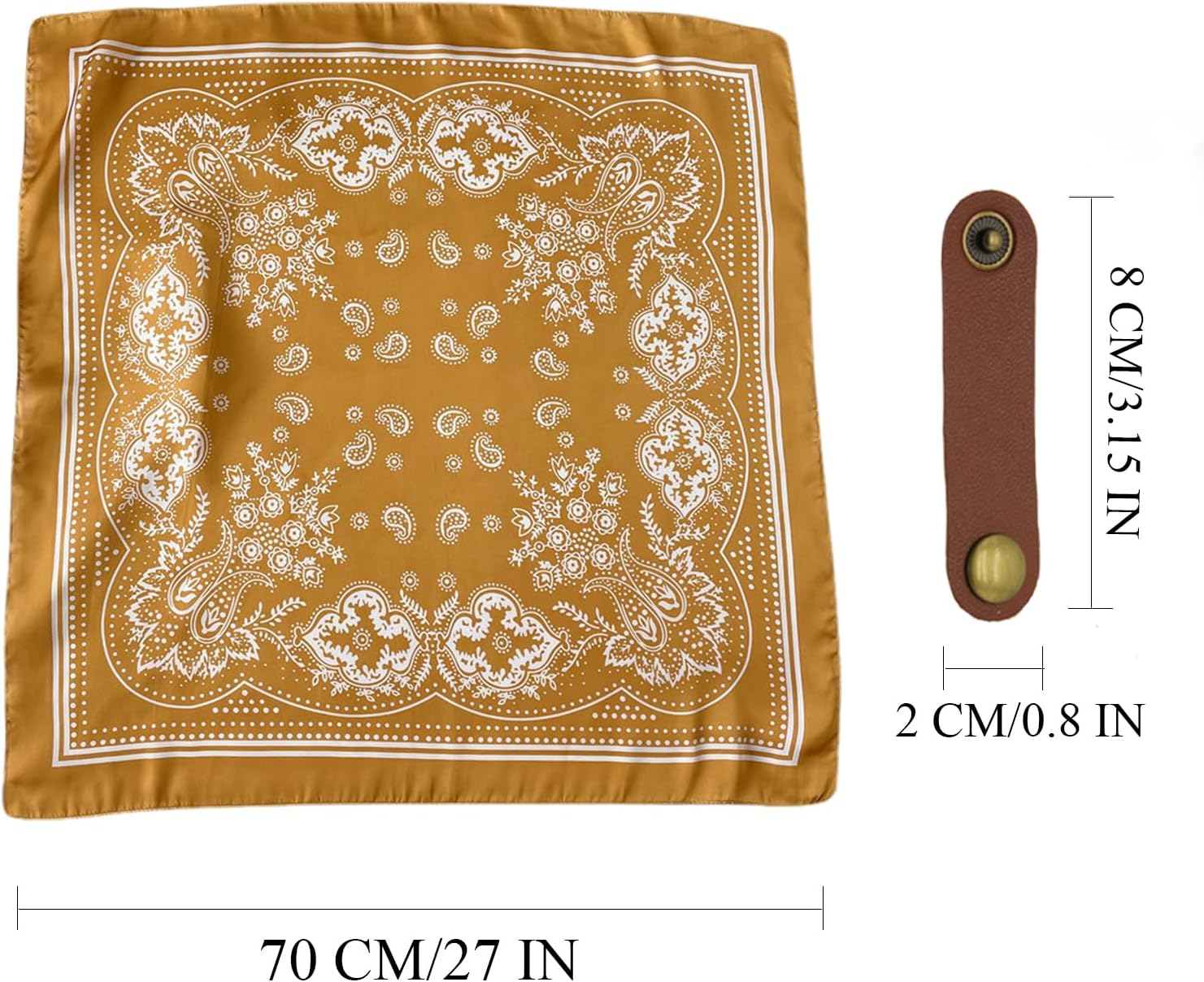 Square Scarf for Men Silk Feel Neck Scarf Satin Bandana Neckerchief Head Scarves Fashion Gifts for Men Formal Casual Business - Image 2