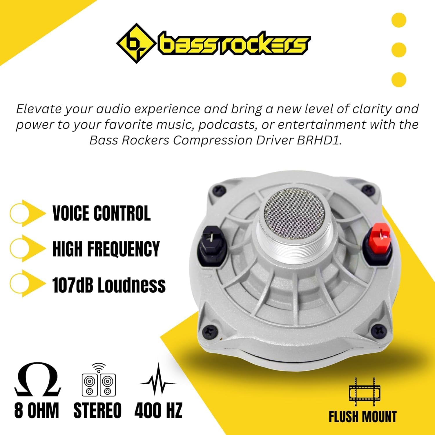 Bass Rockers 300W Compression Horn Driver Screw-On 1