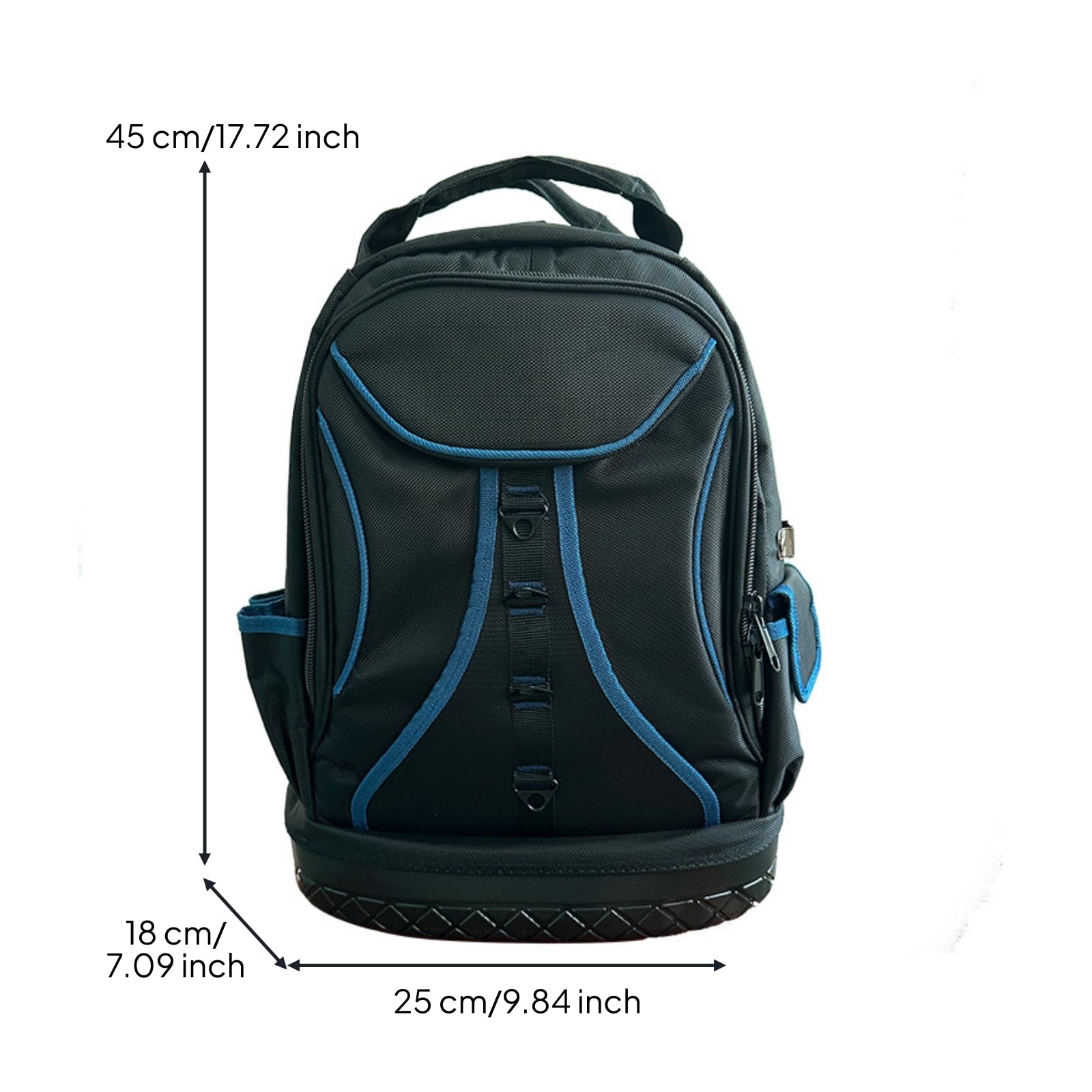 Sac à Outils Étanche Sac à Dos de Réparation Sac de Travail Sac de Rangement Base Moulée Imperméable Oxford 1680D Bretelles Rembourrées Adapté aux