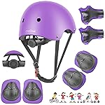 DaCool Kids Bike Helmet Skateboard Knee Pads - Toddler Helmet Adjustable for 3~10yrs Girls Boys Child Kids Protective Gear Set for Sport Cycling Bike Roller Skating Scooter,Purple