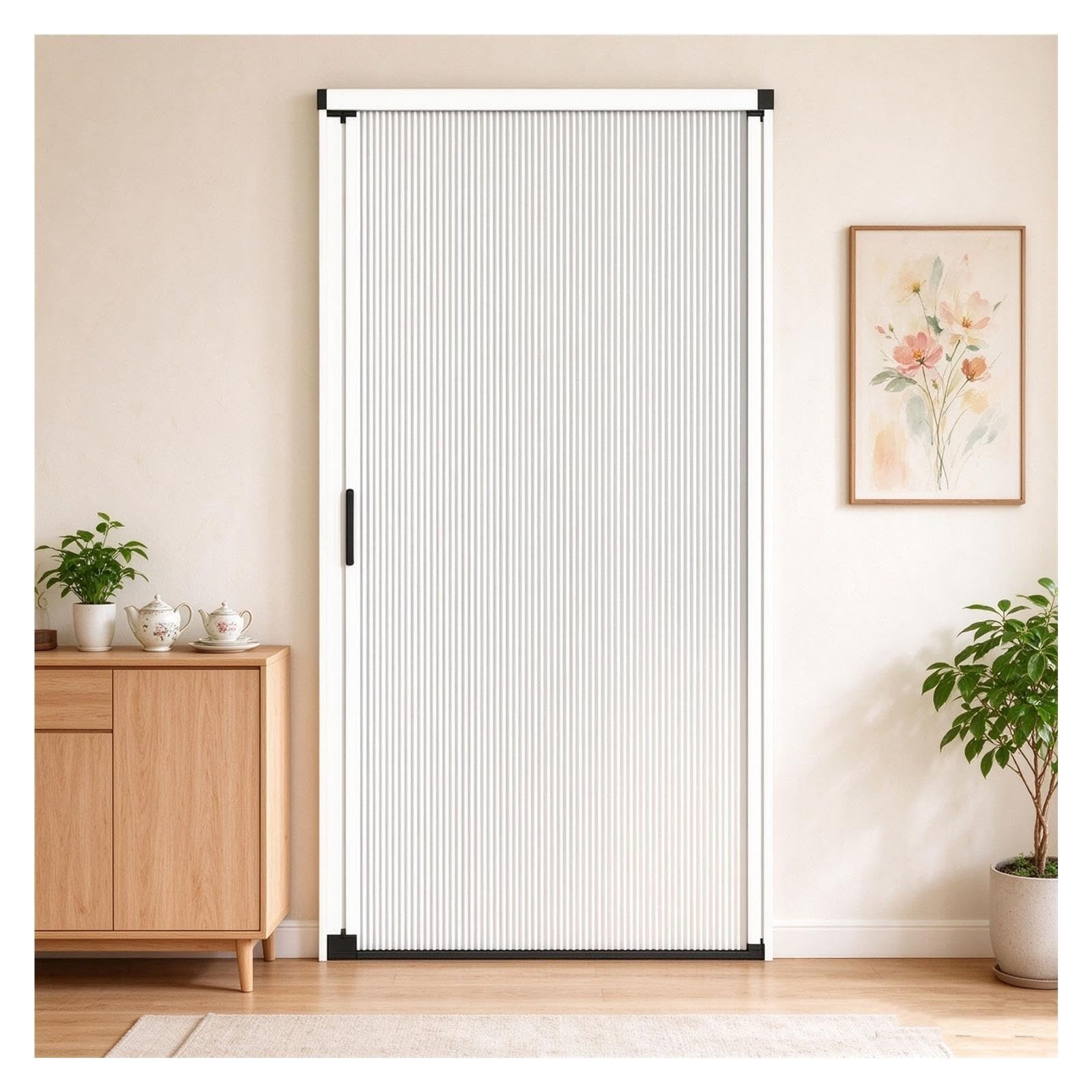 Porta Scorrevole Pieghevole for Camera da Letto, Tessuto Cellulare, Kit