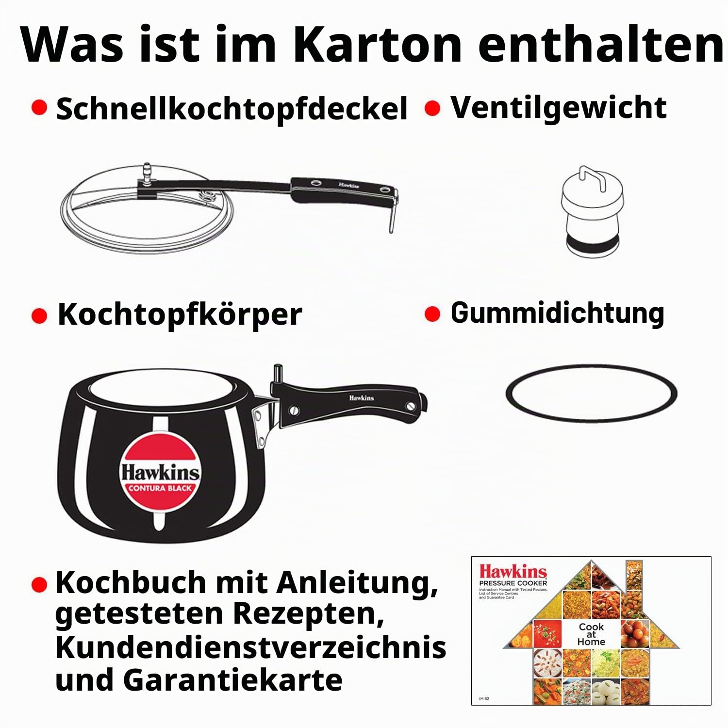 HAWKINS CB30 Harteloxiert Schnellkochtopf, aluminium, 3 liters, Contura Schwarz
