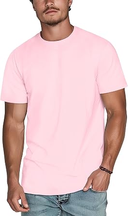 Zengjo Mens Crewneck T Shirts Relaxed Plain Soft Triblend Basic Tees | Short Sleeve, Classic, Lightweight, Casual, Work