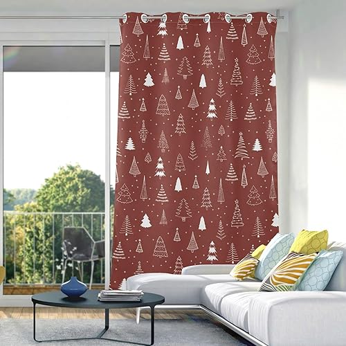 Miniatura 5 de Christmas Trees Blackout Curtains 84 inches Length Doorway Curtains for Window Treatments Partition Room Dividers Kitchen Curtains Decor Cortinas