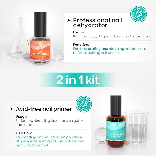 Miniatura 10 de Modelones - Capa superior y capa base de esmalte de uñas de gel que no se borra, 15 ml, remojar para quitar, acabado brilloso, fórmula mejorada
