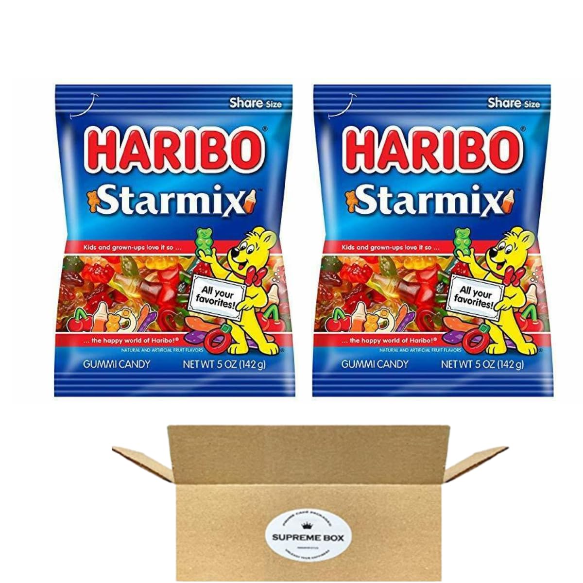 HARIBO Gummi Candy, Starmix, 5 oz. Bag Pack of 2 (10 oz