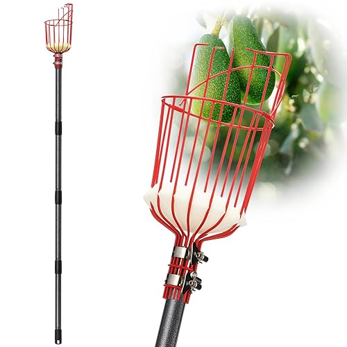 DonSail Fruit Picker Pole Tool with Basket Telescoping - Adjustable