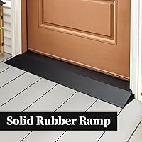 Vista 6 de ZXMT Rampa de umbral de goma de 1 pulgada, capacidad de 1500 libras, rampa de goma antideslizante para sillas de ruedas para puertas, escalones