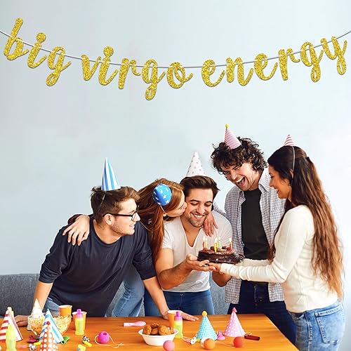 Miniatura 3 de Cartel de energía Big Virgo, cartel de feliz cumpleaños, letrero de banderines de Virgo, 12 constelaciones con temática del zodiaco, suministros de